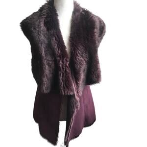 Scoop Burgundy Faux Fur Vest Gilet P/XS Soft and Warm!